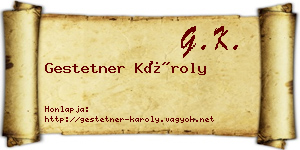 Gestetner Károly névjegykártya